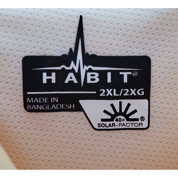 HABIT Men's 2XL Shirt UV Protection Button Up Roll Tab Long Sleeve Yellow 56" - Picture 3 of 9